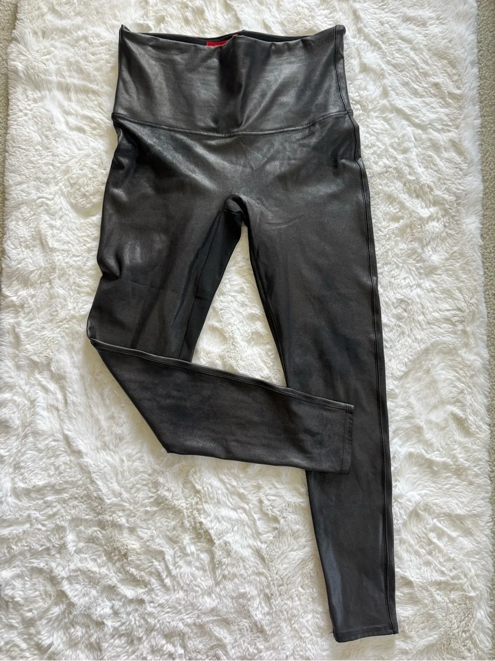 NWOT SPANX Black High-Rise Faux-Leather Leggings